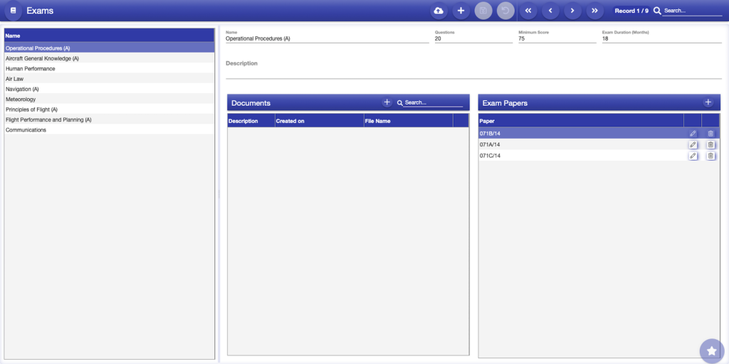 Flight School Syllabus Management Software Exams